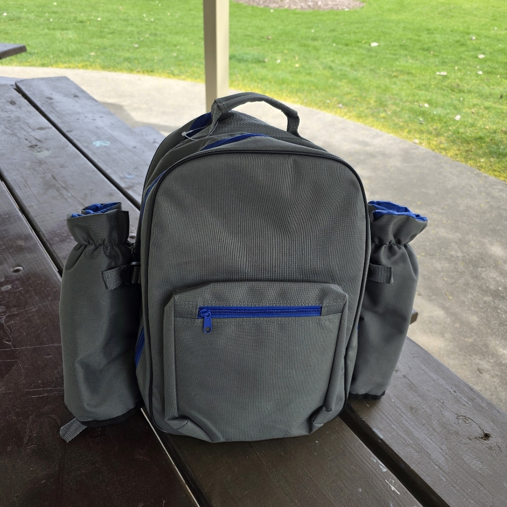 Picnic Basket/backpack Gray and Blue Backpack